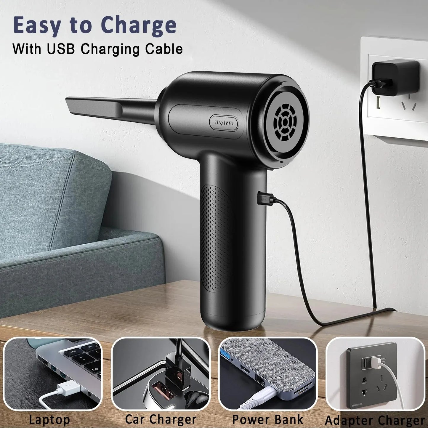 2-in-1 Rechargeable Cordless Compressed Air Duster & Vacuum Cleaner