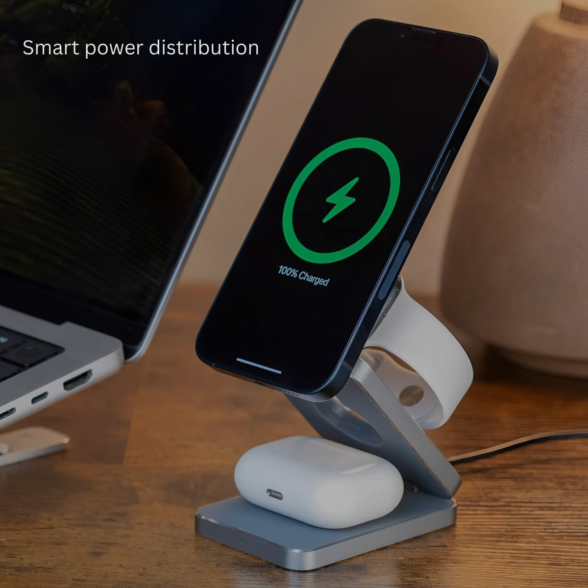 Magnetic Wireless Charger 3-in-1 Foldable Charging Station for iPhone, Apple Watch, and Airpods