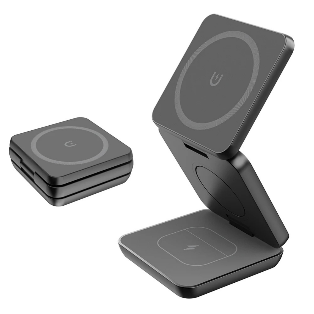 Magnetic Wireless Charger 3-in-1 Foldable Charging Station for iPhone, Apple Watch, and Airpods