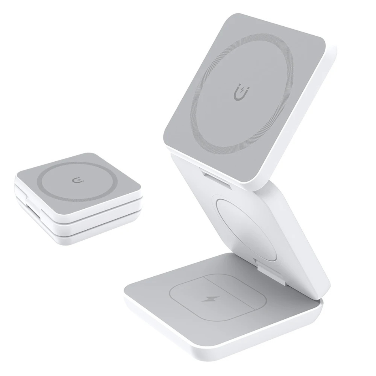 Magnetic Wireless Charger 3-in-1 Foldable Charging Station for iPhone, Apple Watch, and Airpods