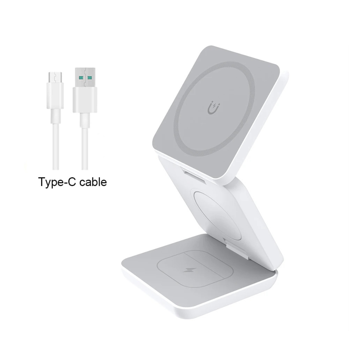 Magnetic Wireless Charger 3-in-1 Foldable Charging Station for iPhone, Apple Watch, and Airpods