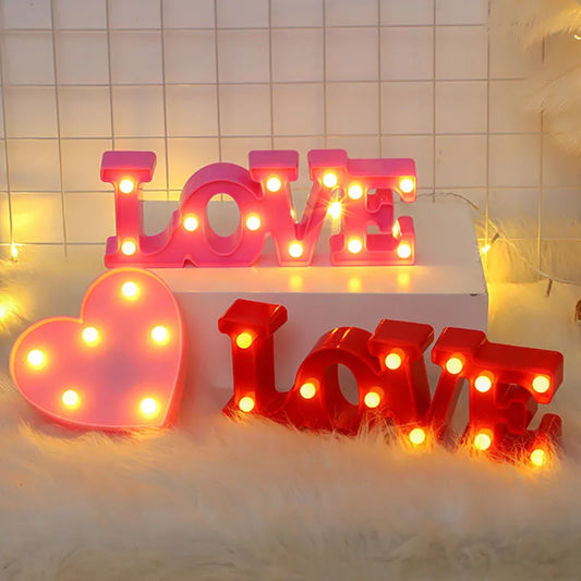 Love Heart LED Lamp: Romantic Red & Pink Night Light – Wedding, Party, and Home Decoration, Valentine's Day Gift